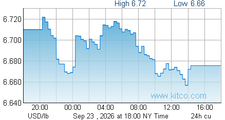 Copper 24 hour chart