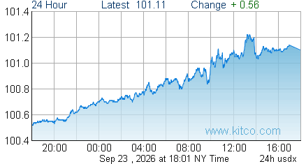 US Dollar Index 24 hour chart